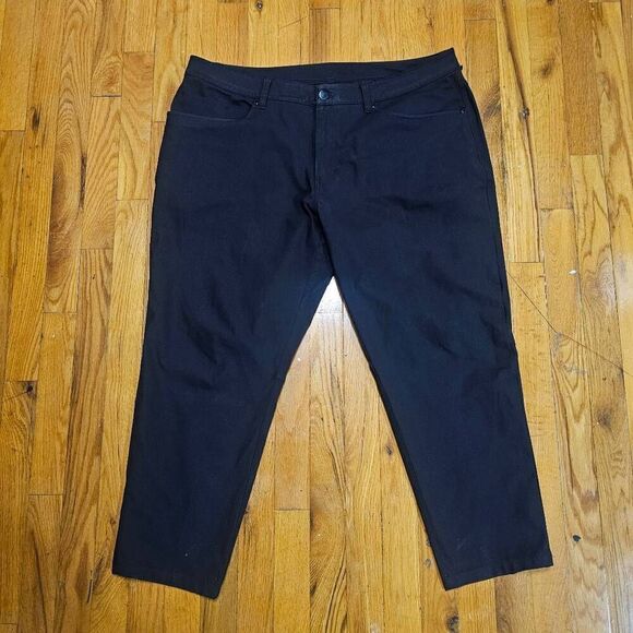 Lululemon ABC Classic Fit Warpstreme Pant  Mens 38 x 28  Trousers Black - Picture 1 of 11